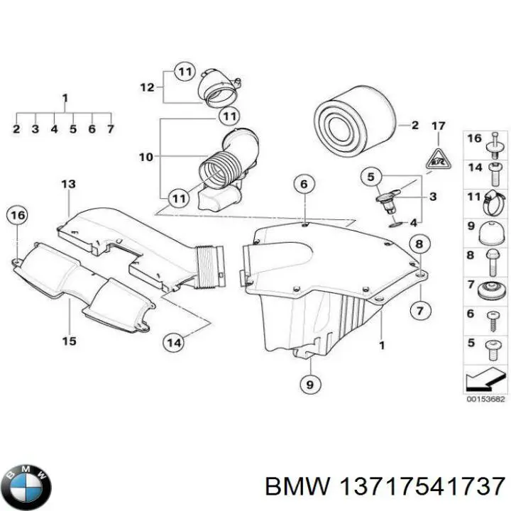 Купити 13717541737 BMW Патрубок повітряний, вхід в резонатор