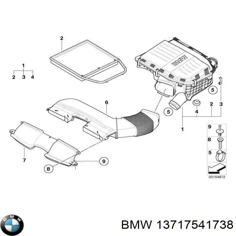 Повітрозабірник повітряного фільтра BMW 7541738 ціна, від 20.76 USD