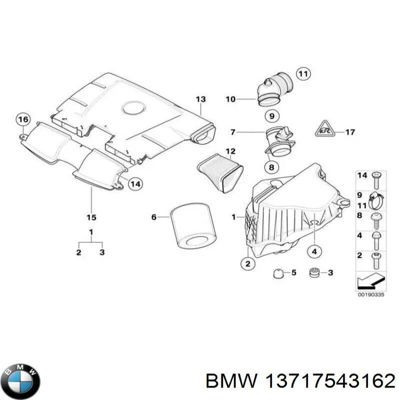 Корпус повітряного фільтра BMW 13717543162 ціна, від 57.01 USD