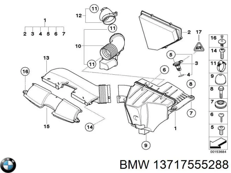 Корпус повітряного фільтра BMW 13717555288 ціна, від 139.33 USD