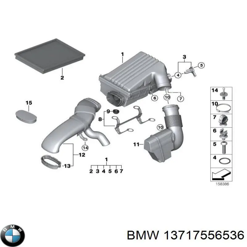 Тримач глушника задній BMW 13717556536 ціна, від 6.49 USD