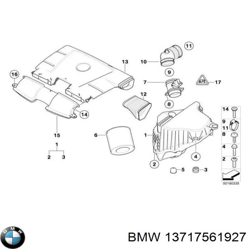 13717561927 BMW Повітрозабірник повітряного фільтра