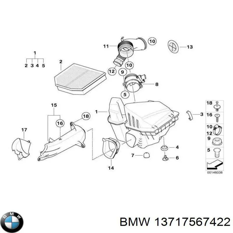 Корпус повітряного фільтра BMW 13717567422 ціна, від 126.67 USD