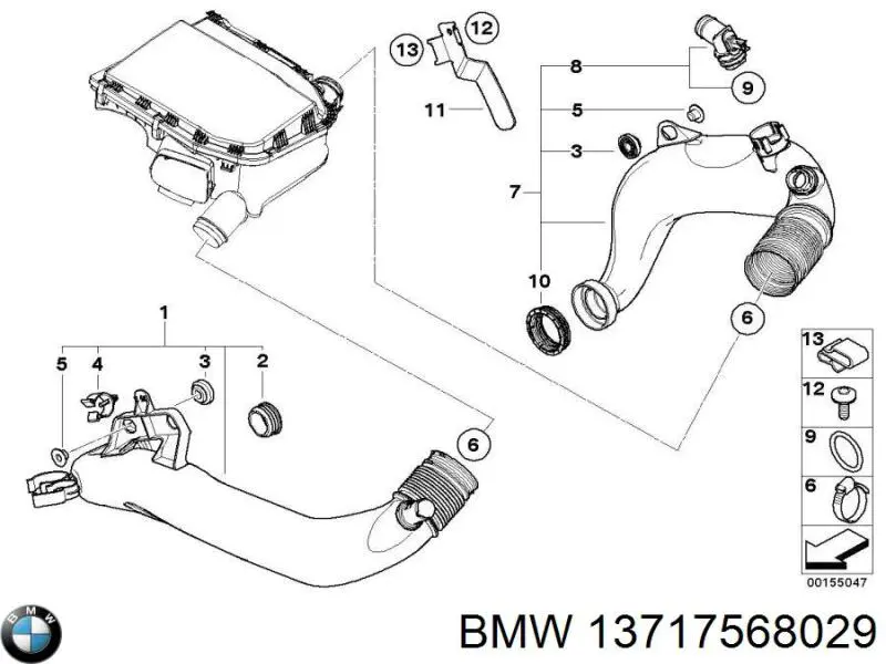 13717568029 BMW Кільце приймальні труби глушника ущільнювача