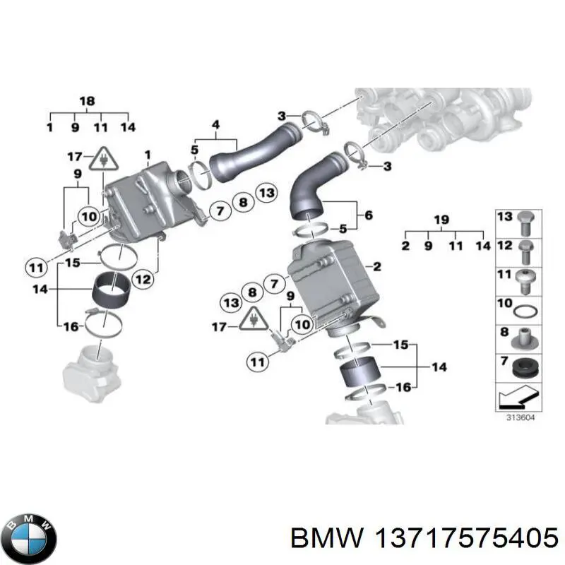 13717575405 BMW Охолоджувач наддувочного повітря