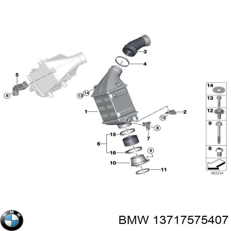 13717575407 BMW Шланг/патрубок интеркуллера