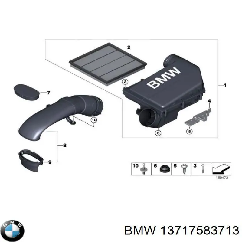 Корпус повітряного фільтра BMW 13717583713 ціна, від 19.69 USD