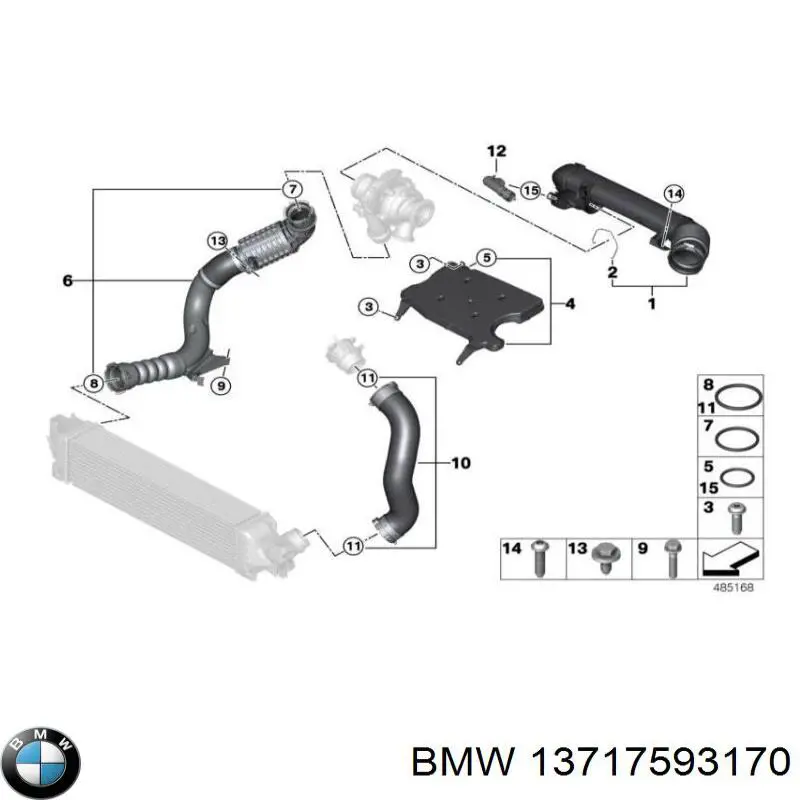 Хомут кріплення глушника задній BMW 13717593170 ціна, від 3.80 USD