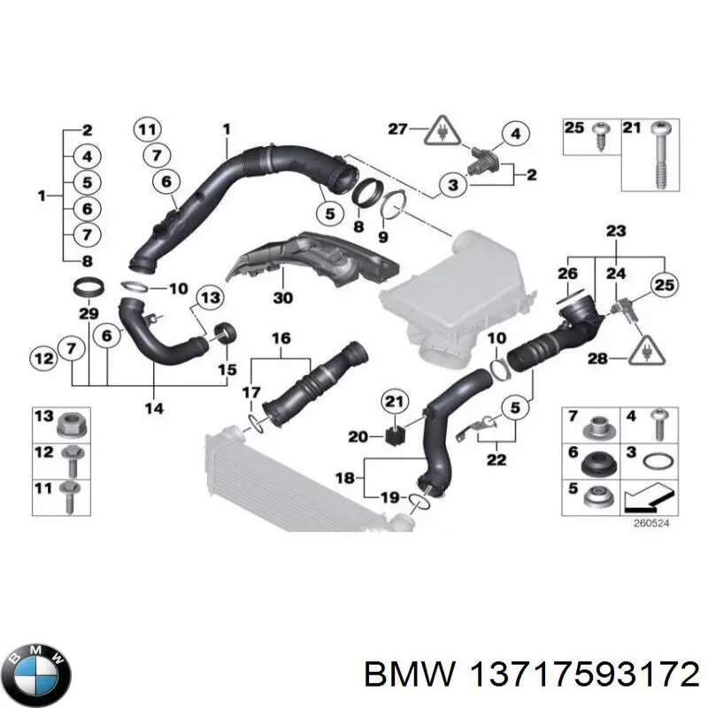 Трубка, що нагнітається BMW 13717593172 ціна, від 13.40 USD