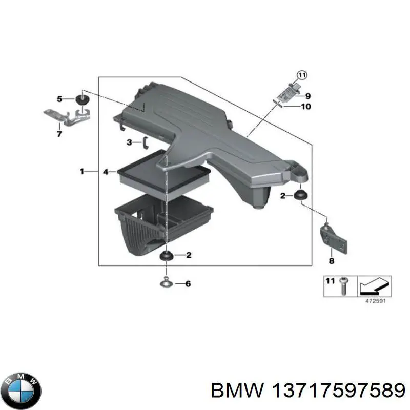 Корпус повітряного фільтра на BMW 2 (F23)