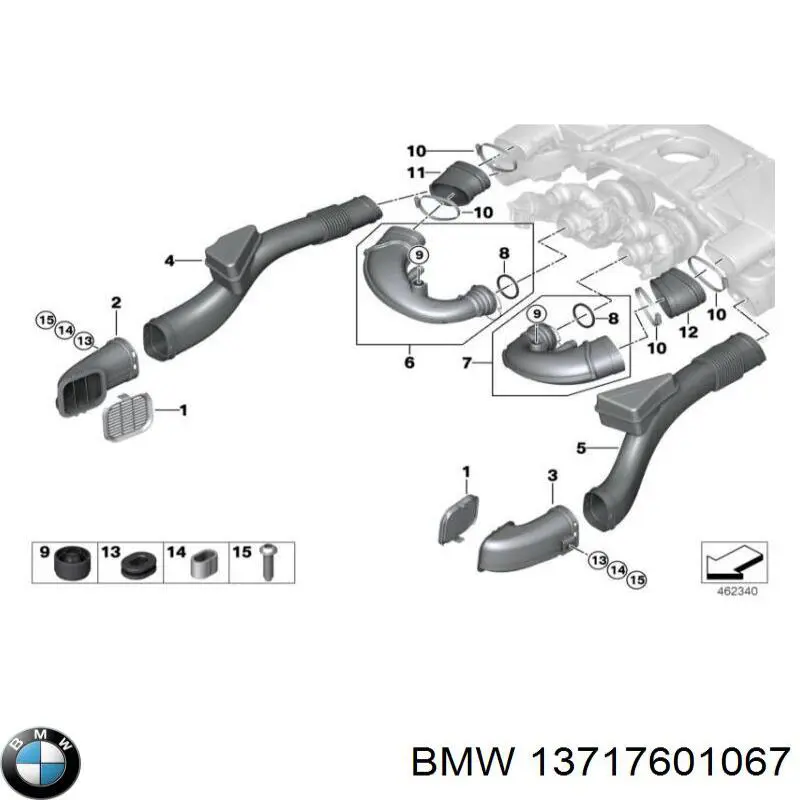 Купити 13717601067 BMW Прокладка турбіни вихлопних газів, впуск