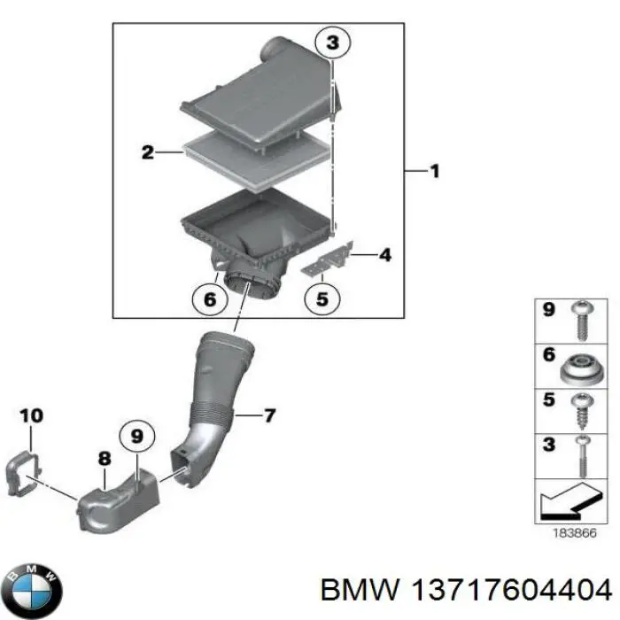 Корпус повітряного фільтра BMW 13717604404 ціна, від 31.71 USD
