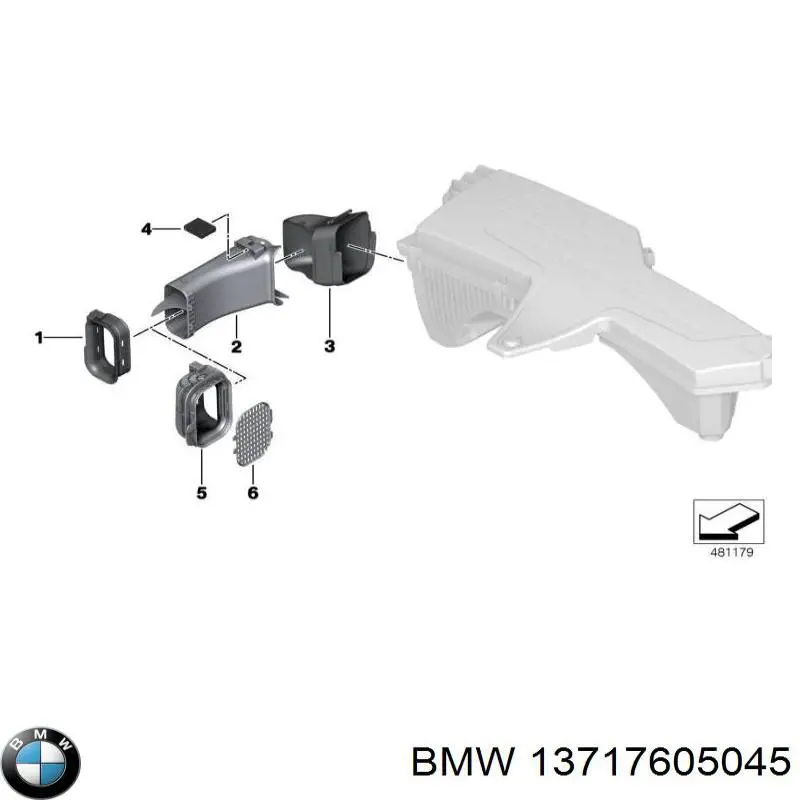 13717605045 BMW патрубок повітряний, вхід повітряного фільтра