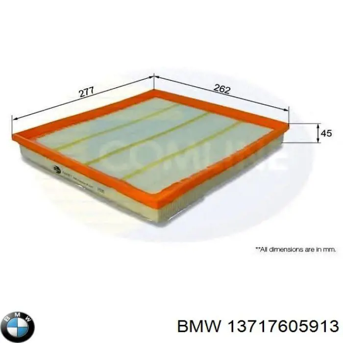 Елемент повітряного фільтра BMW 13717605913 ціна, від 40.99 USD