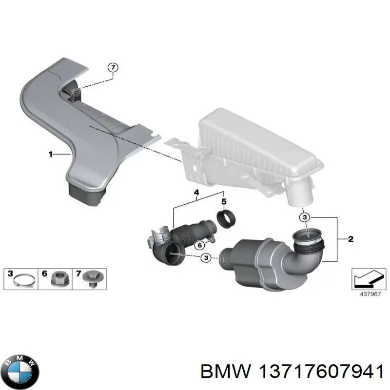 Шланг/патрубок інтеркулера, лівий 13717607941 BMW