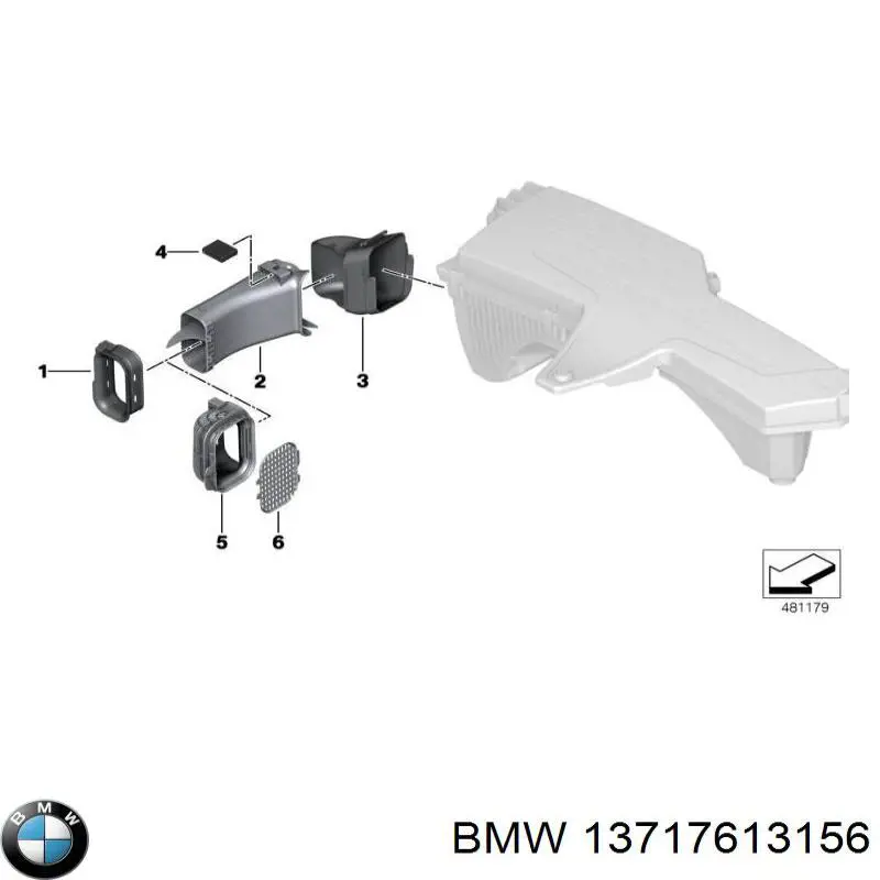 Повітрозабірник повітряного фільтра BMW 13717613156 ціна, від 13.81 USD