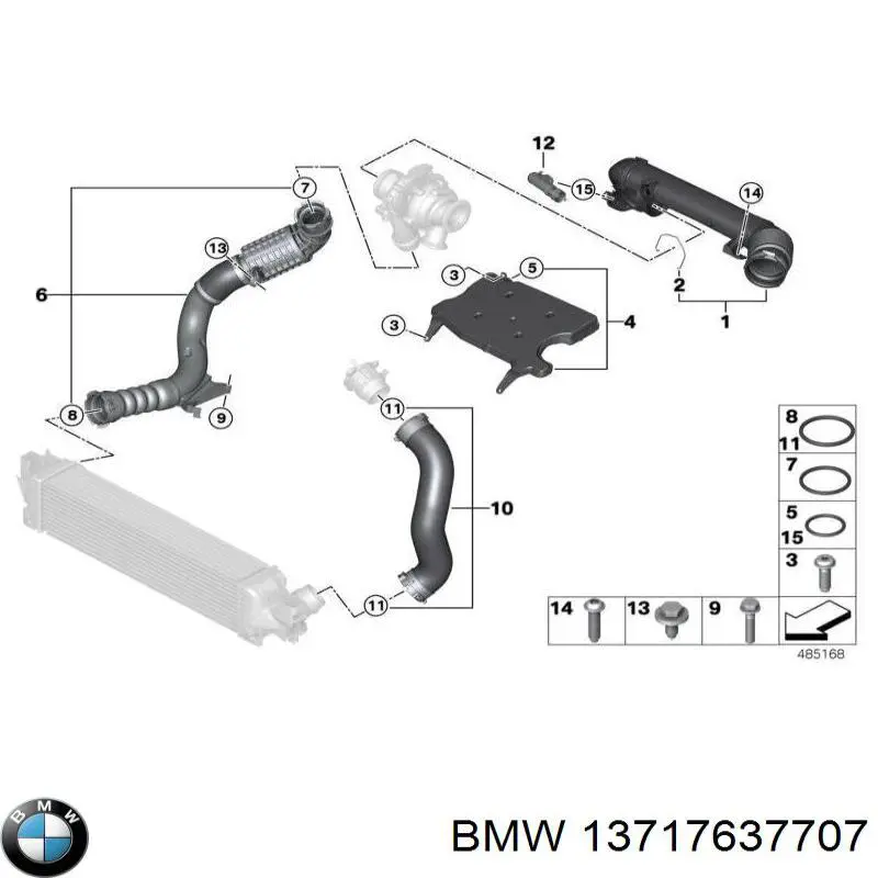 Кільце ущільнювача патрубка интеркуллера на BMW X3 (F25)