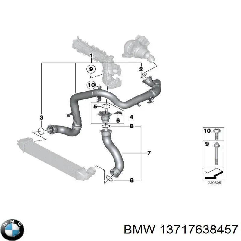 13717638457 BMW Патрубок повітряний, дросельної заслінки