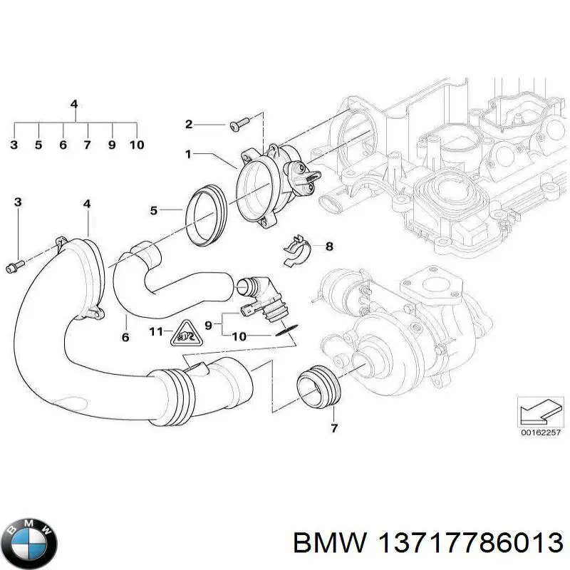 Головний патрубок витратоміра повітря (черепаха) BMW 13717786013 ціна, від 12.54 USD