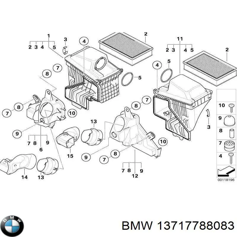 Корпус повітряного фільтра, правий на BMW 7 (E65, E66, E67)