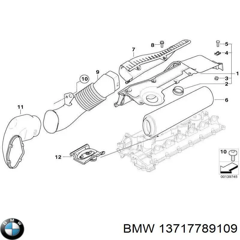 Патрубок повітряний, вхід повітряного фільтра на BMW 7 (E65,66)