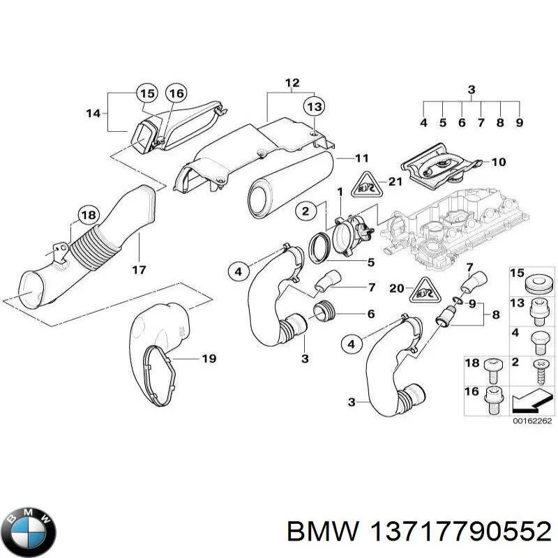 Головний патрубок витратоміра повітря (черепаха) BMW 7787862 ціна, від 22.29 USD
