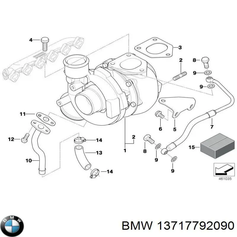 Прокладка турбіни нагнітаючого повітря, прийом 13717792090 BMW