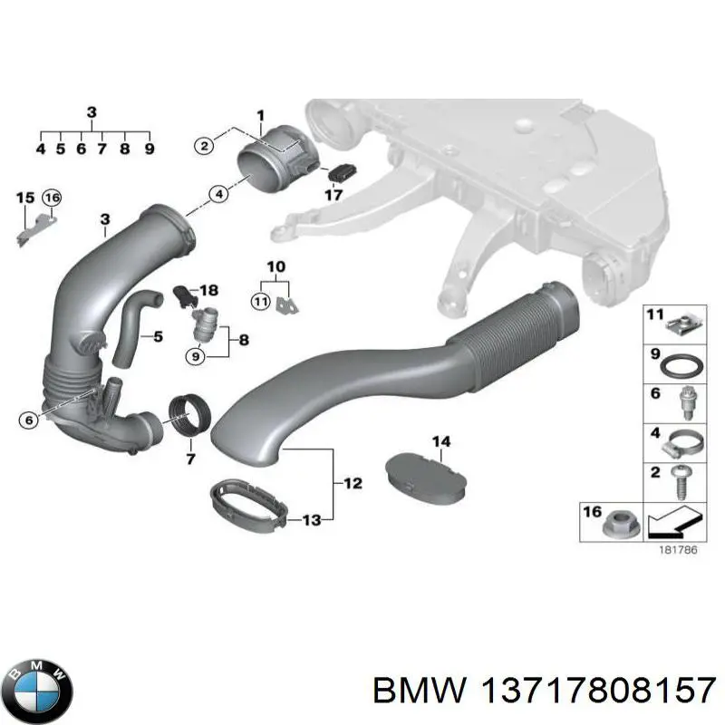 13717808157 BMW Гофра витратоміра повітря