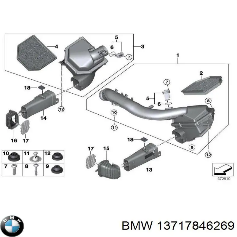 13717846269 BMW Корпус повітряного фільтра, лівий