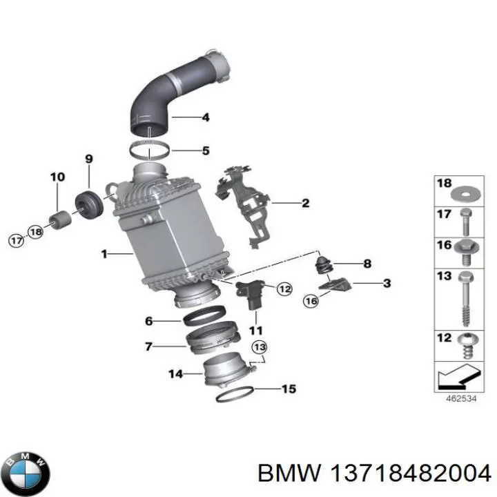 Шланг/патрубок интеркуллера BMW 13718482004 ціна, від 122.74 USD