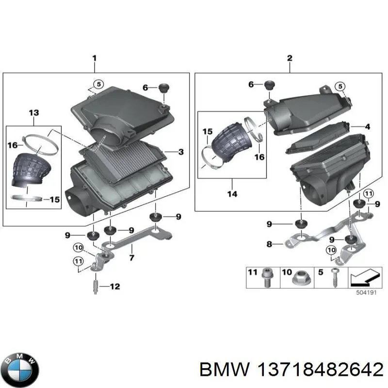 13718482642 BMW Повітряний фільтр двигуна