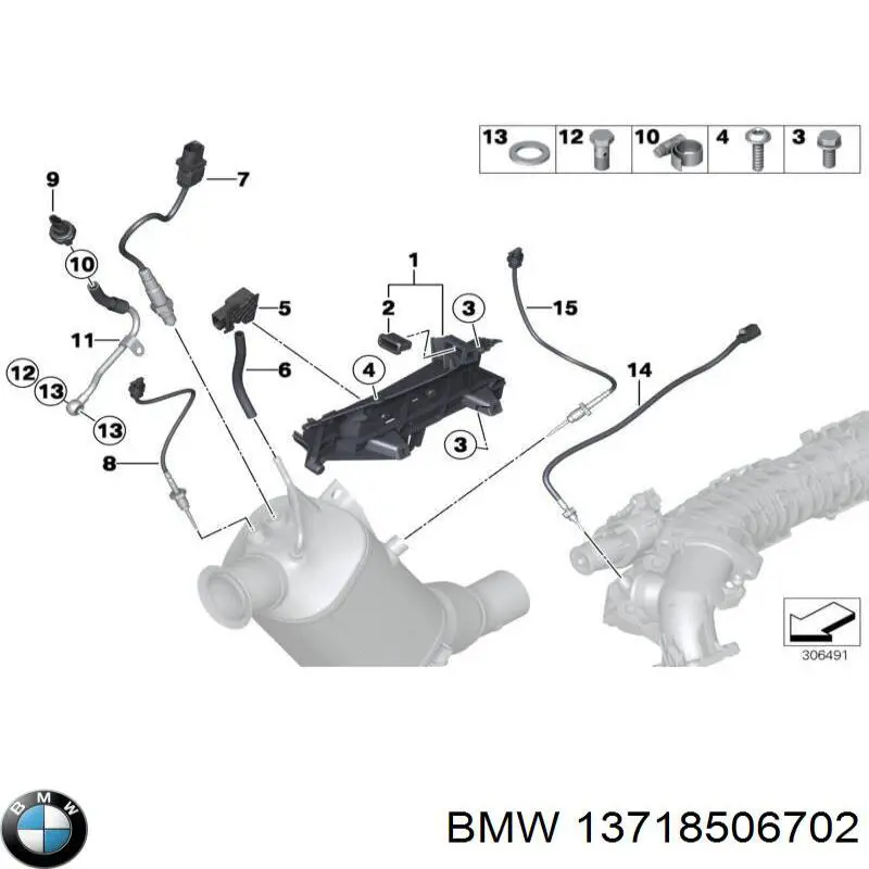 Купити 13718506702 BMW Патрубок витратоміра повітря