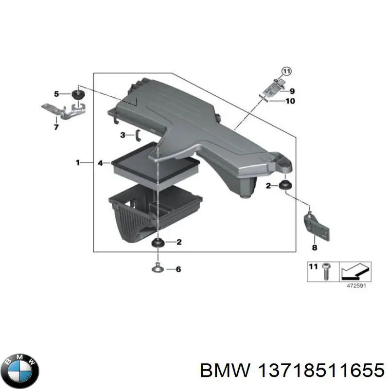 Корпус повітряного фільтра 13718511655 BMW