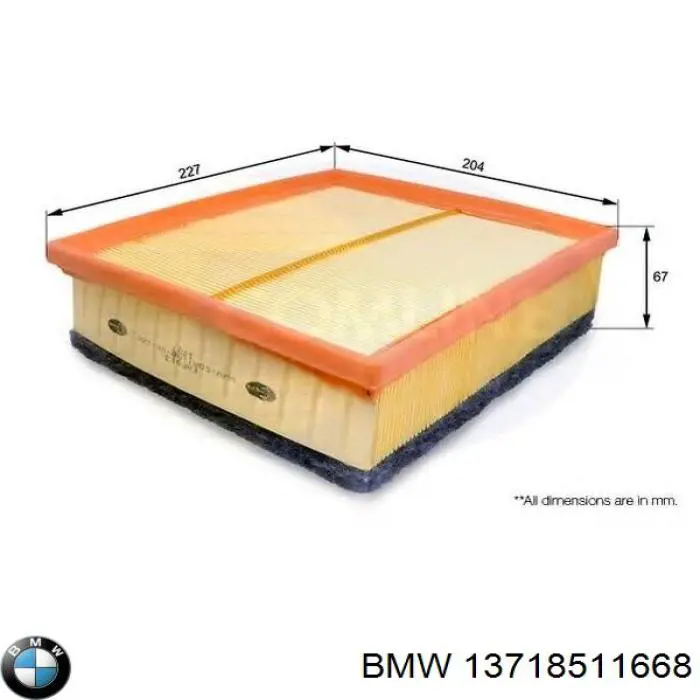 Купити 13718511668 BMW Автомобільний фільтр повітря