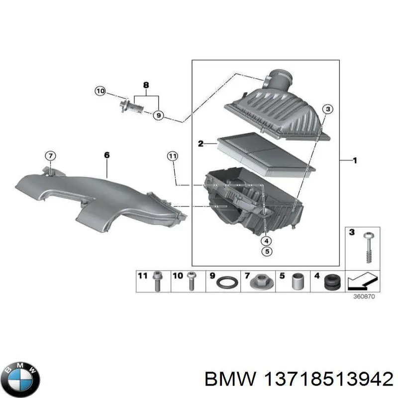 Патрубок повітряний 13718513942 BMW