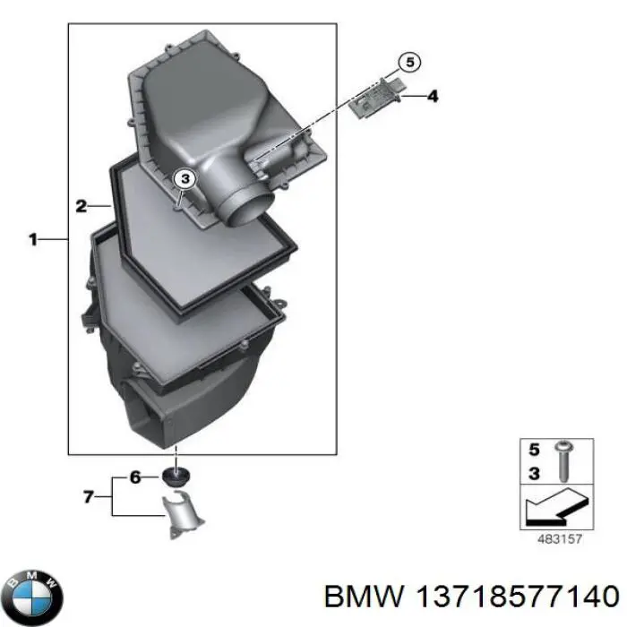 Корпус повітряного фільтра BMW 13718577140 ціна, від 228.05 USD