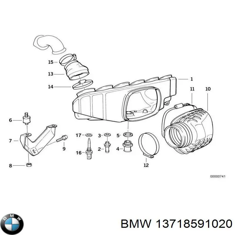 Купити 13718591020 BMW Повітрозабірник повітряного фільтра