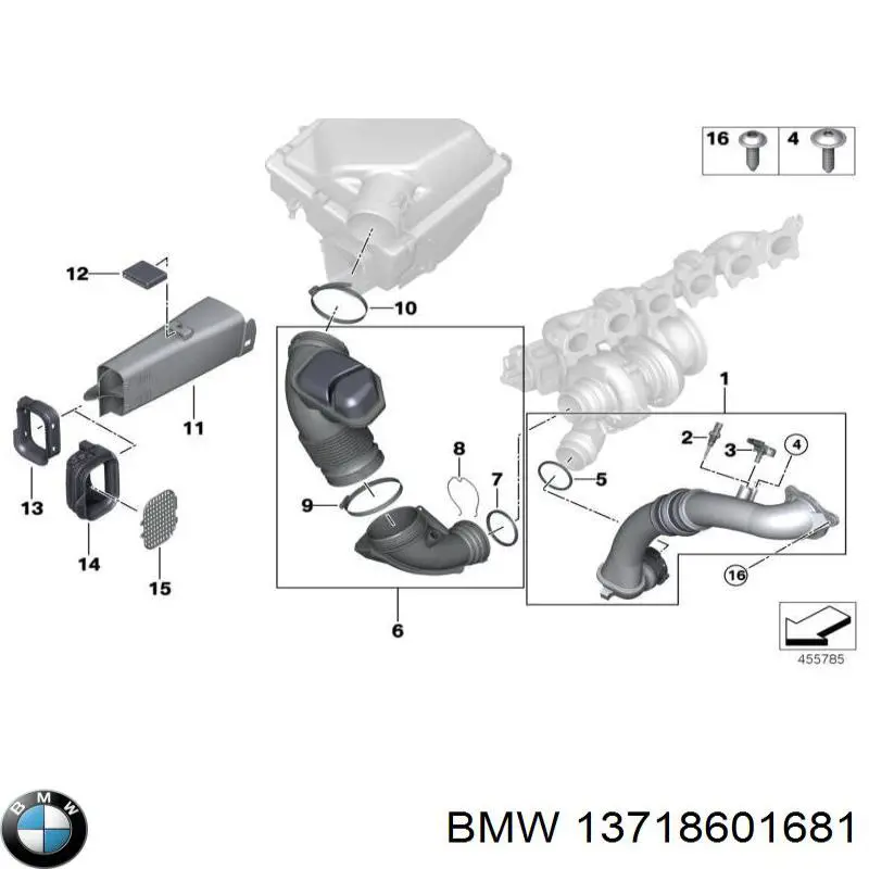 Патрубок повітряний, вхід в резонатор на BMW 1 (F40)