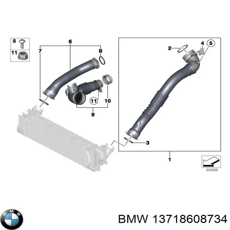 13718608734 BMW Шланг/патрубок интеркуллера