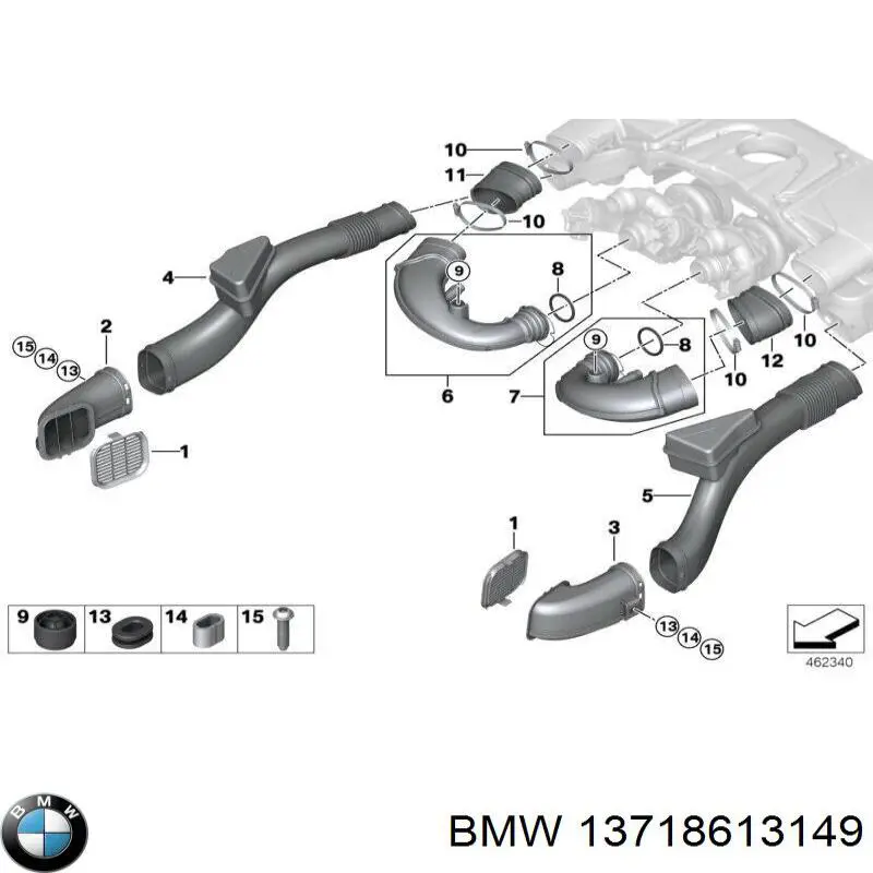 13718613149 BMW Патрубок повітряний, вхід повітряного фільтра