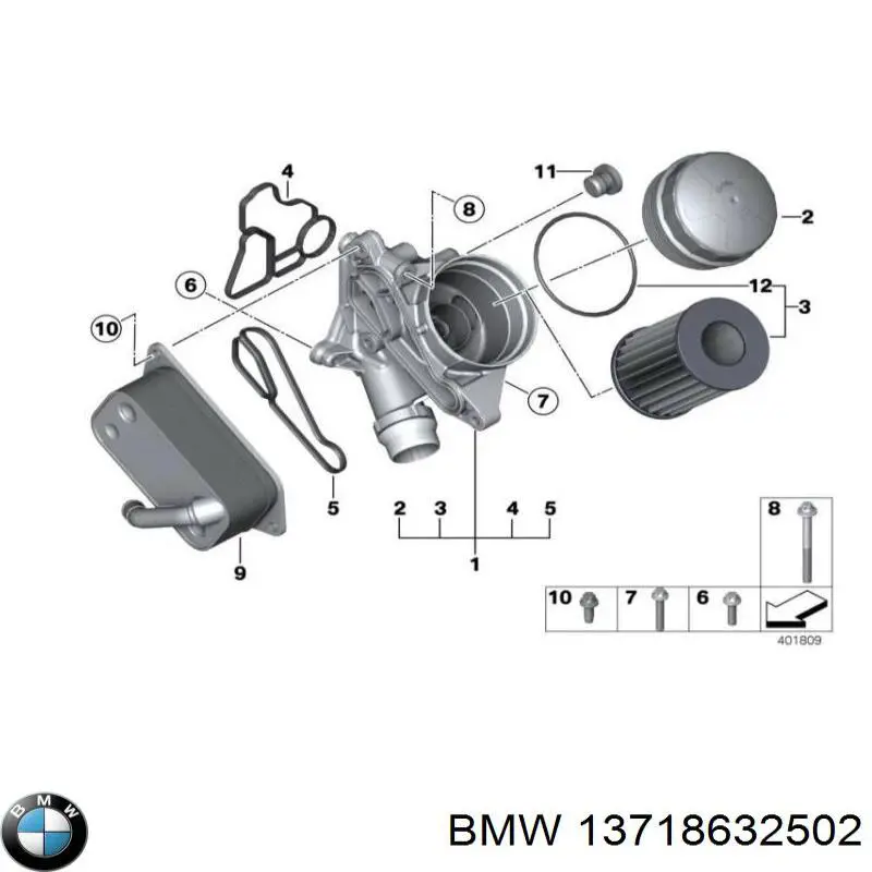 Елемент повітряного фільтра BMW 13718632502 ціна, від 26.82 USD