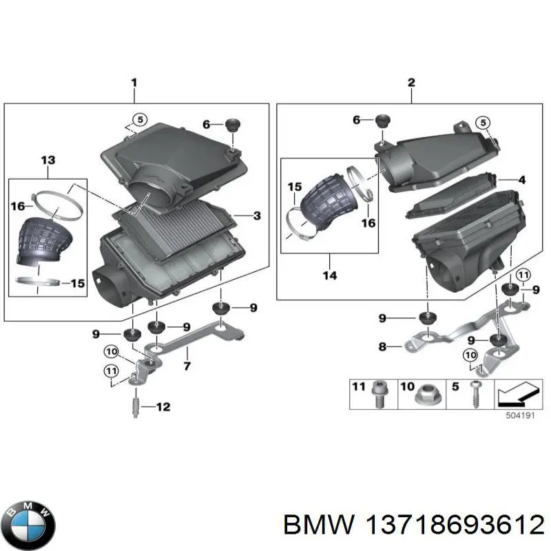 Купити 13718693612 BMW Автомобільний фільтр повітря