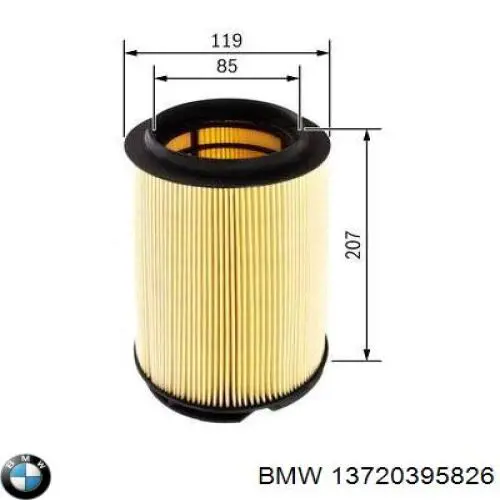 Елемент повітряного фільтра BMW 13720395826 ціна, від 27.97 USD