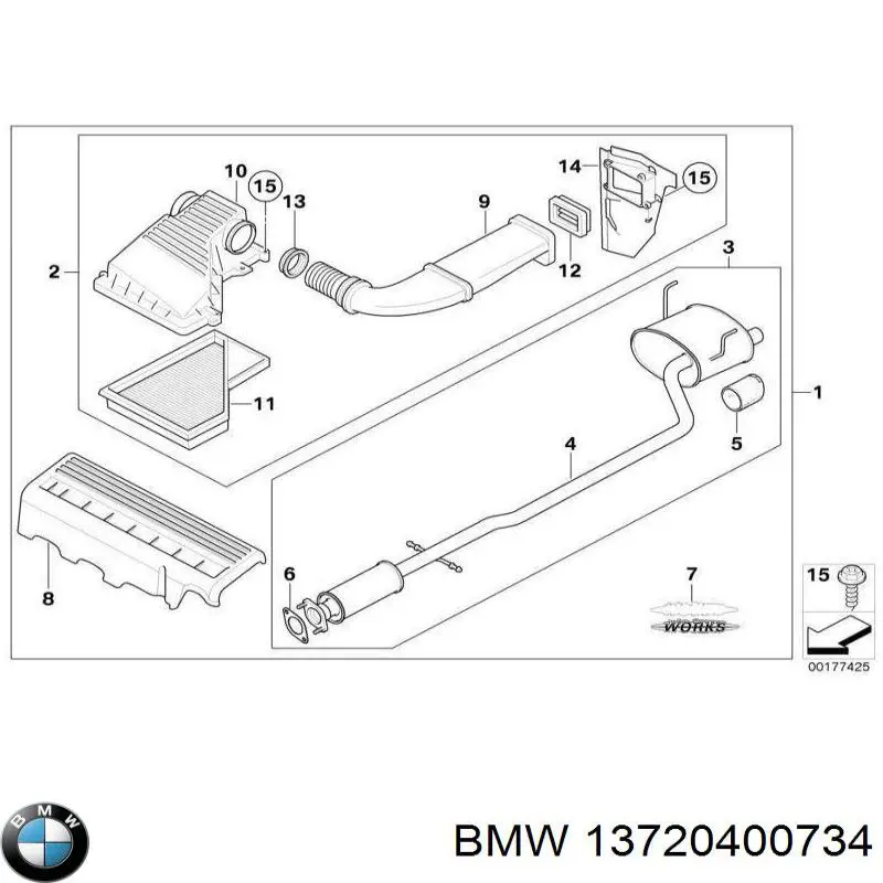 Елемент повітряного фільтра BMW 13720400734 ціна, від 197.47 USD
