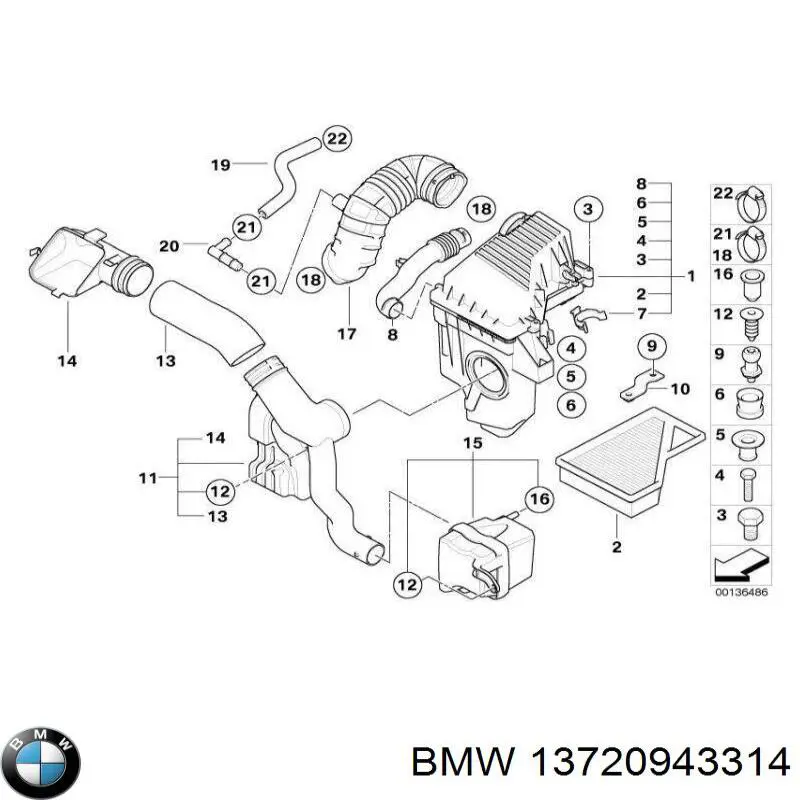 Корпус повітряного фільтра BMW 13721477831 ціна, від 101.11 USD