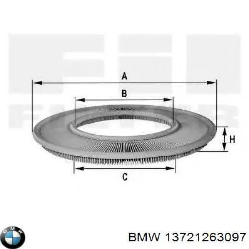 13721263097 BMW Повітряний фільтр двигуна