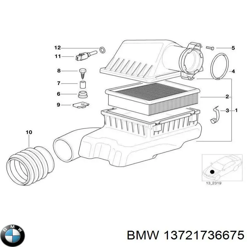 Елемент повітряного фільтра BMW 13721736675 ціна, від 7.22 USD