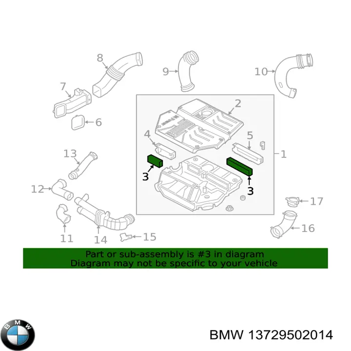 13729502014 BMW Повітряний фільтр двигуна