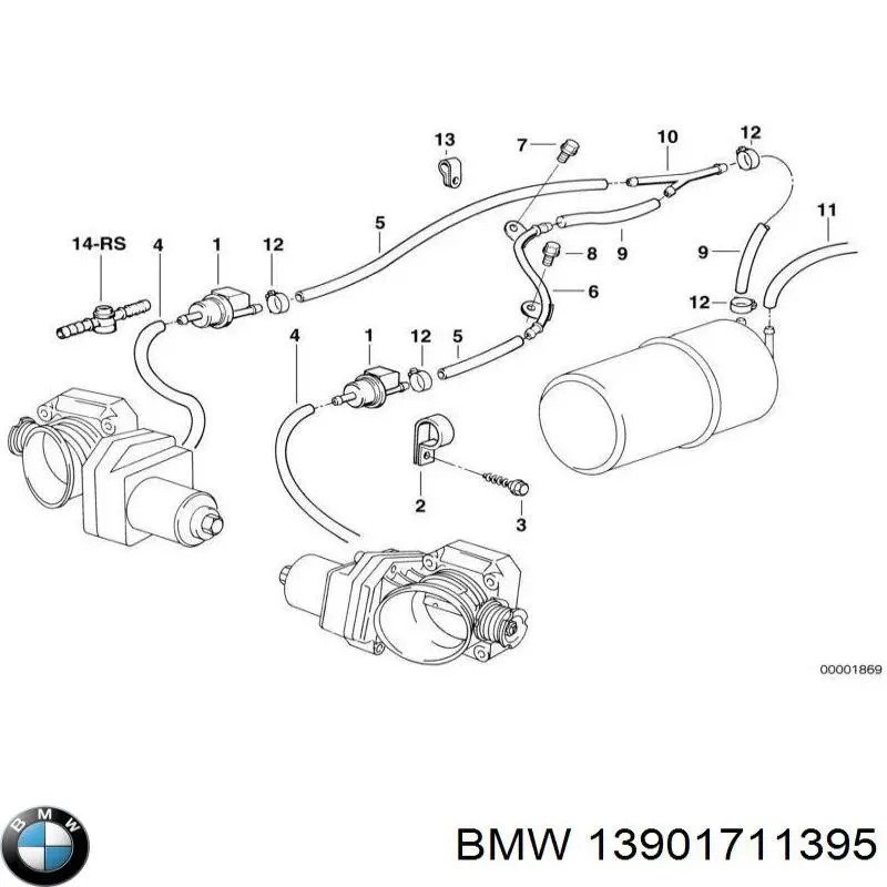 Клапан системи вентиляції паливного бака на BMW 3 (E30)