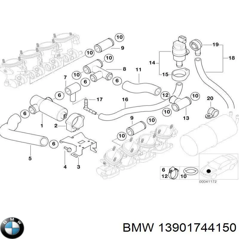 Клапан вентиляції бензобака BMW 13901744150 ціна, від 28.21 USD